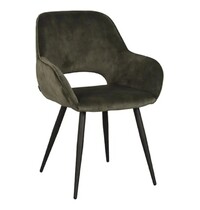 E.R.S. Stoel | Fluweel/Metaal | Groen | Zwarte Poten | Indoor | 600x590x850(h)mm