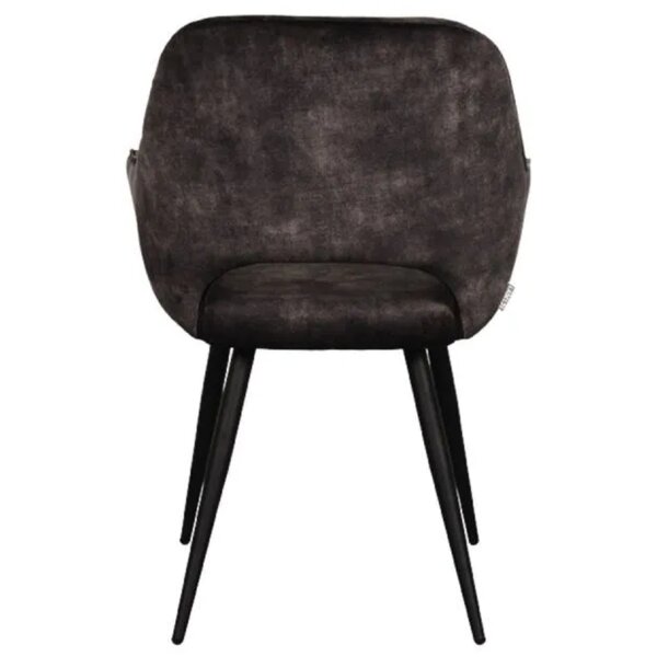 Stoel | Fluweel/Metaal | Antraciet | Zwarte Poten | Indoor | 600x590x850(h)mm