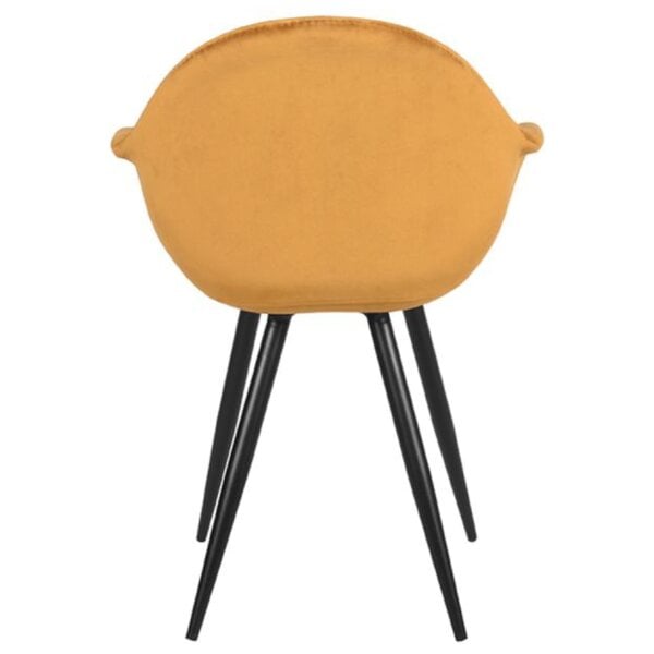 Stoel | Fluweel/Metaal | Oker | Zwarte Poten | Indoor | 600x580x830(h)mm