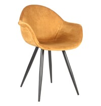 E.R.S. Stoel | Fluweel/Metaal | Oker | Zwarte Poten | Indoor | 600x580x830(h)mm