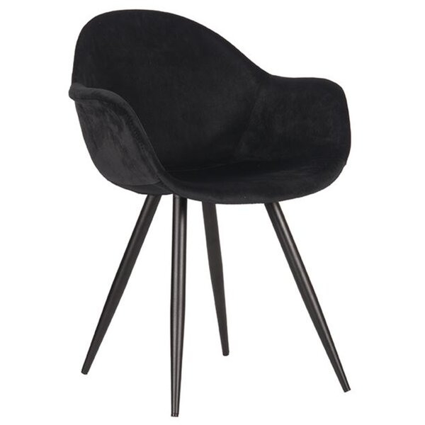 Stoel | Fluweel/Metaal | Zwart | Indoor | 600x580x830(h)mm