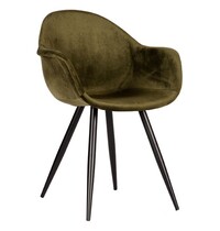 E.R.S. Stoel | Fluweel/Metaal | Army Groen | Zwarte Poten | Indoor | 600x580x830(h)mm