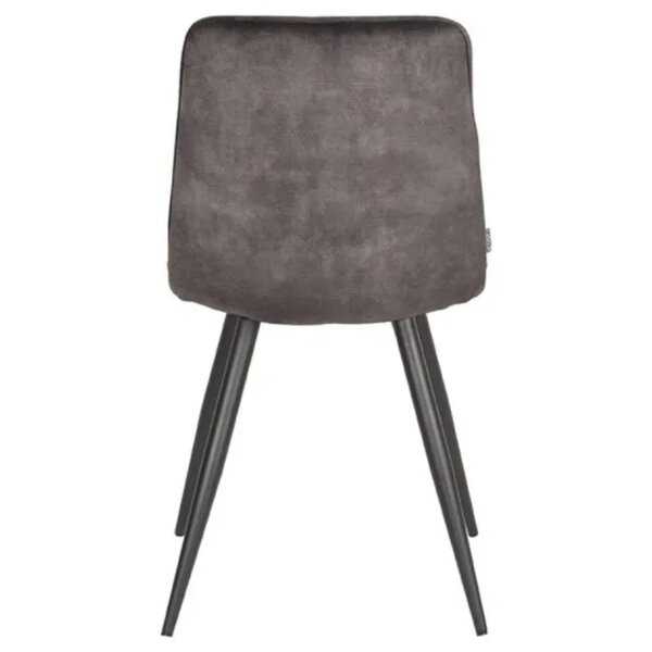 Stoel | Fluweel/Metaal | Antraciet | Zwarte Poten | Indoor | 450x560x840(h)mm
