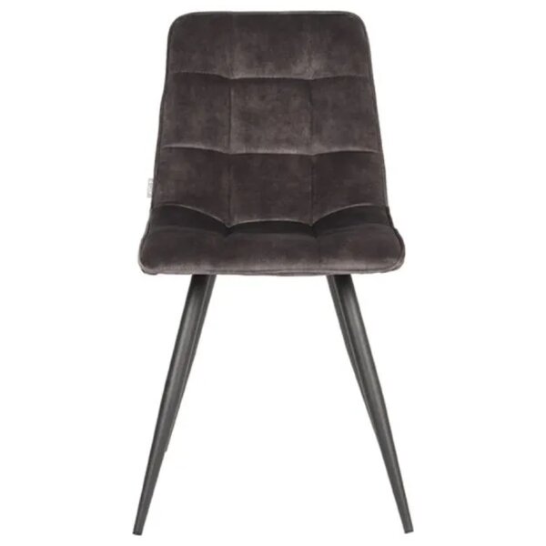 Stoel | Fluweel/Metaal | Antraciet | Zwarte Poten | Indoor | 450x560x840(h)mm