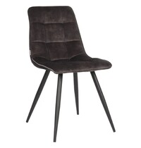 E.R.S. Stoel | Fluweel/Metaal | Antraciet | Zwarte Poten | Indoor | 450x560x840(h)mm