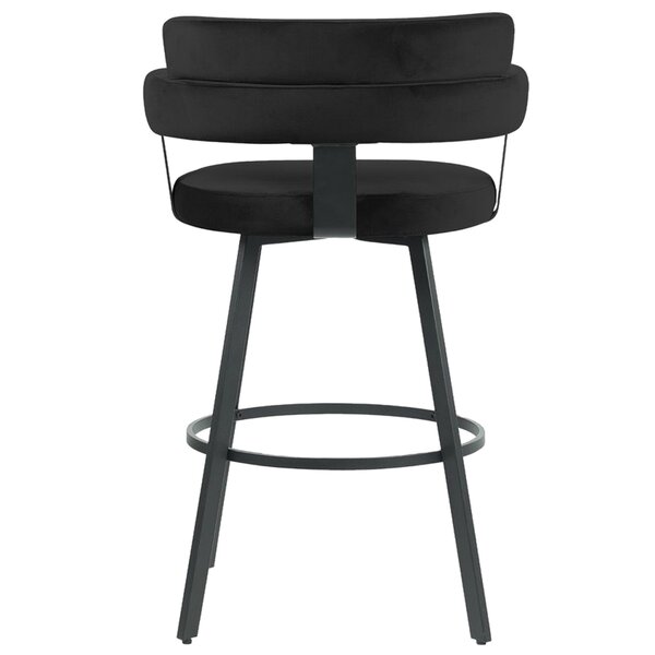 Barkruk | Fluweel/Metaal | Zwart | Indoor | 560x520x1010(h)mm