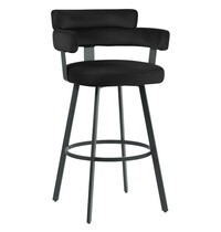 E.R.S. Barkruk | Fluweel/Metaal | Zwart | Indoor | 560x520x1010(h)mm
