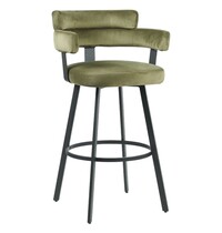 E.R.S. Barkruk | Fluweel/Metaal | Groen | Zwart Frame | Indoor | 560x520x1010(h)mm