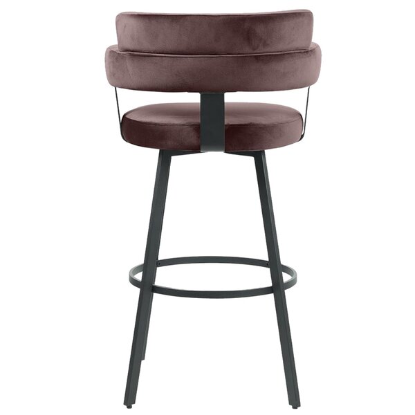 Barkruk | Fluweel/Metaal | Bruin | Zwart Frame | Indoor | 560x520x1010(h)mm