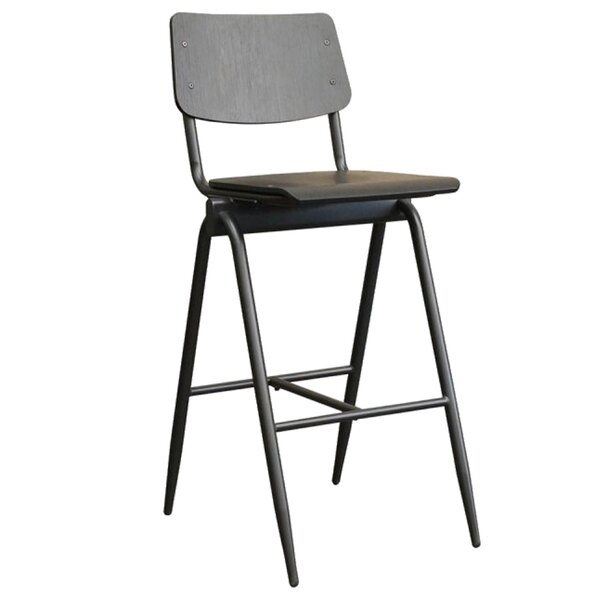 Barkruk | Hout/Staal | Zwart | Indoor | 490x580x1090(h)mm