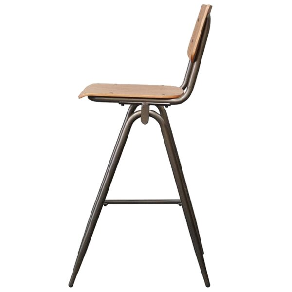 Barkruk | Hout/Staal | Walnoot | Zwart Frame | Indoor | 490x580x1090(h)mm