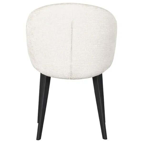 Stoel | Bouclé/Metaal | Wit | Zwarte Poten | Indoor | 570x620x840(h)mm