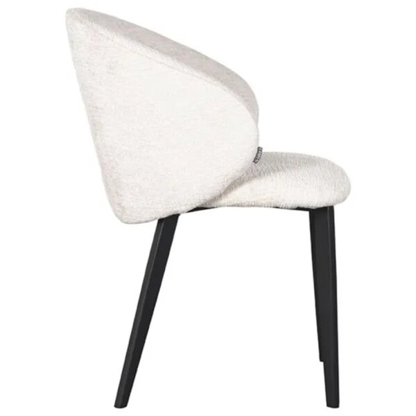 Stoel | Bouclé/Metaal | Wit | Zwarte Poten | Indoor | 570x620x840(h)mm