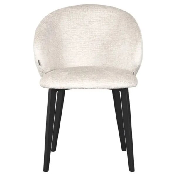 Stoel | Bouclé/Metaal | Wit | Zwarte Poten | Indoor | 570x620x840(h)mm