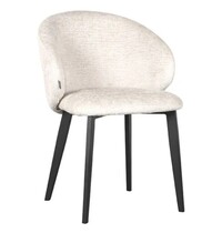 E.R.S. Stoel | Bouclé/Metaal | Wit | Zwarte Poten | Indoor | 570x620x840(h)mm