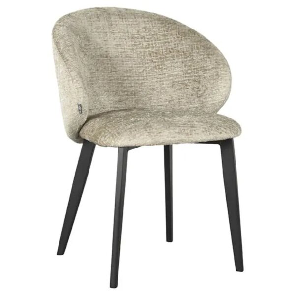 Stoel | Stof/Metaal | Beige | Zwarte Poten | Indoor | 570x620x840(h)mm