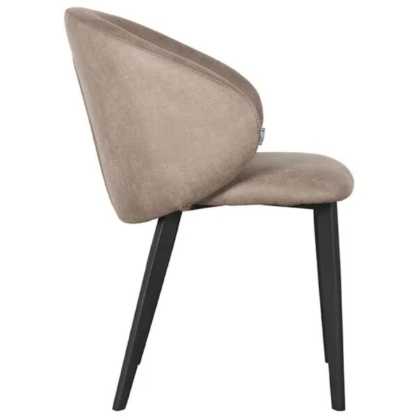 Stoel | Microvezel/Metaal | Taupe | Zwarte Poten | Indoor | 570x620x840(h)mm
