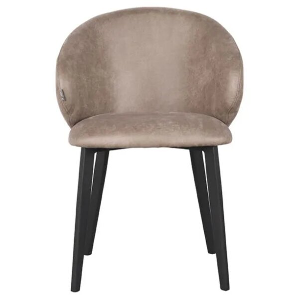 Stoel | Microvezel/Metaal | Taupe | Zwarte Poten | Indoor | 570x620x840(h)mm