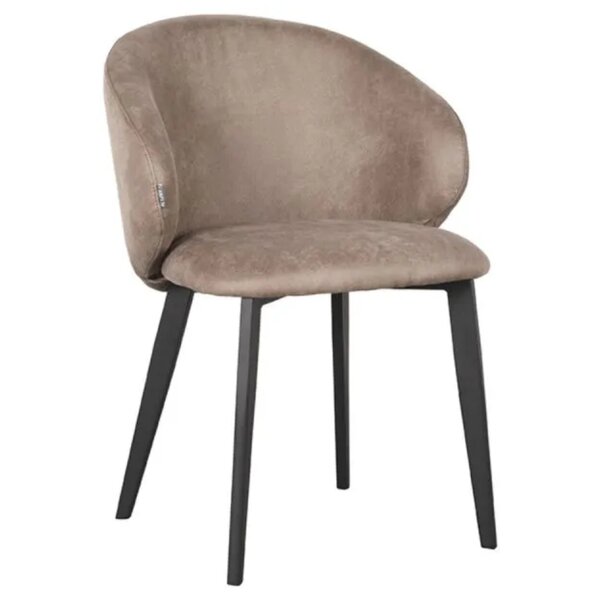 Stoel | Microvezel/Metaal | Taupe | Zwarte Poten | Indoor | 570x620x840(h)mm