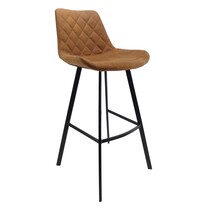 E.R.S. Barkruk | Microvezel/Metaal | Cognac | Zwarte Poten | Indoor | 500x570x1060(h)mm