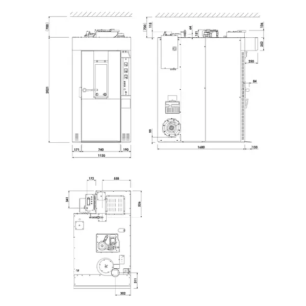 Roterende Bakkerij Oven | ROTOR LINE | 15/18 Niveaus (500x700) | Elektrisch | 50°C/300°C | 28kW (400V) | Bevochtiging (Automatisch) | Incl. Afzuiging | 1120x1930x2240(h)mm