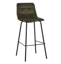 E.R.S. Barkruk | Fluweel/Metaal | Groen | Zwarte Poten | Indoor | 440x510x1150(h)mm 