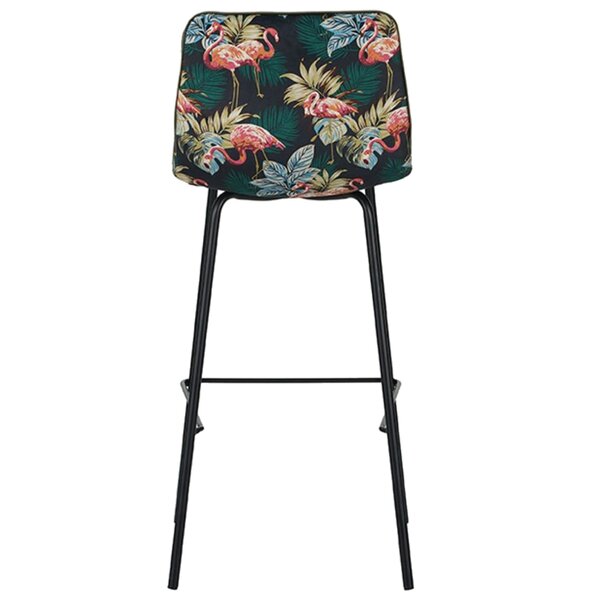 Barkruk | Fluweel/Metaal | Groen | Zwarte Poten | Indoor | 440x510x1150(h)mm