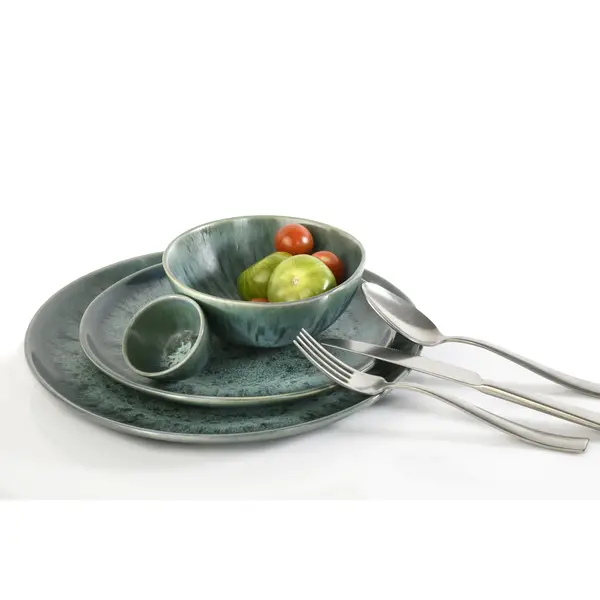 Borden | BALI | Keramiek | Blauw | 4 Stuks | Ø280x24(h)mm