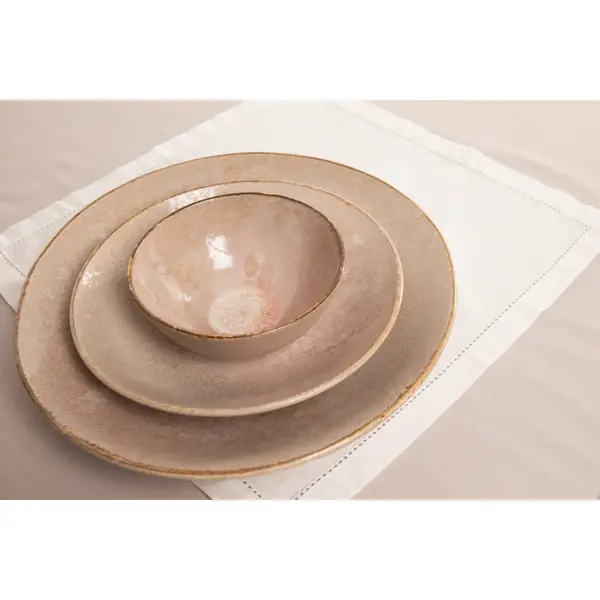 Borden | DUNE | Keramiek | Beige | 6 Stuks | Ø210x19(h)mm