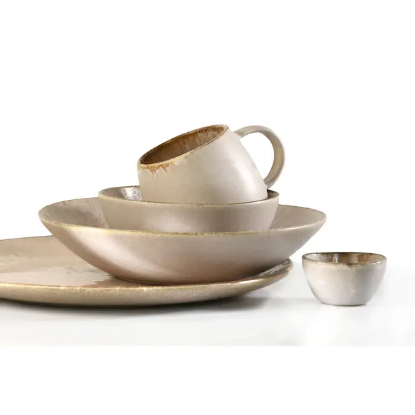 Dipschaaltjes | DUNE | Keramiek | Beige | 4.5cl | 12 Stuks | Ø65x35(h)mm