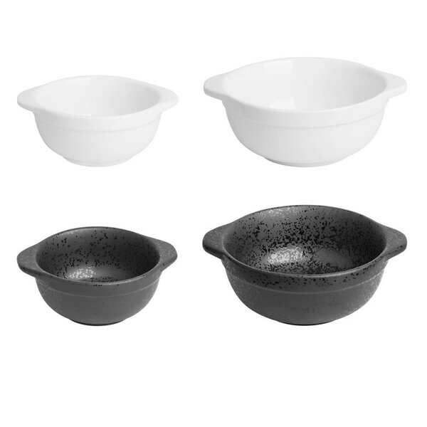 Kommen | FUSION | Keramiek | Houtskool | 64cl | 4 Stuks | 183x150x64(h)mm