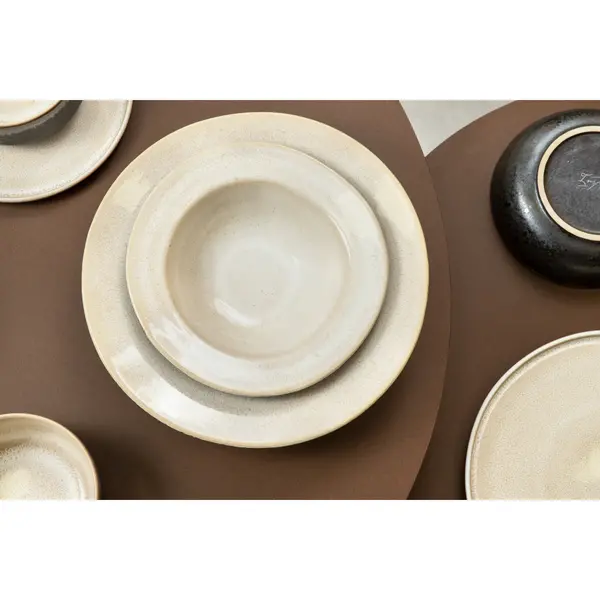 Pastaborden | SHADOW | Keramiek | Antracietgrijs | 4 Stuks | Ø220x55(h)mm