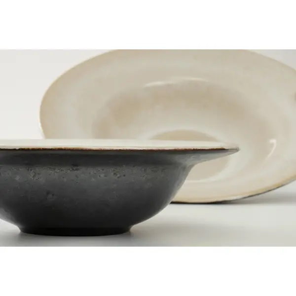 Pastaborden | SHADOW | Keramiek | Antracietgrijs | 4 Stuks | Ø220x55(h)mm