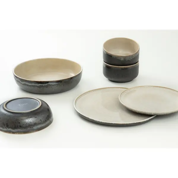 Borden | SHADOW | Keramiek | Antracietgrijs | 4 Stuks | Ø285x25(h)mm