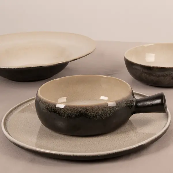 Soepkommen | SHADOW | Keramiek | Antracietgrijs | 65cl | 6 Stuks | Ø195x55(h)mm