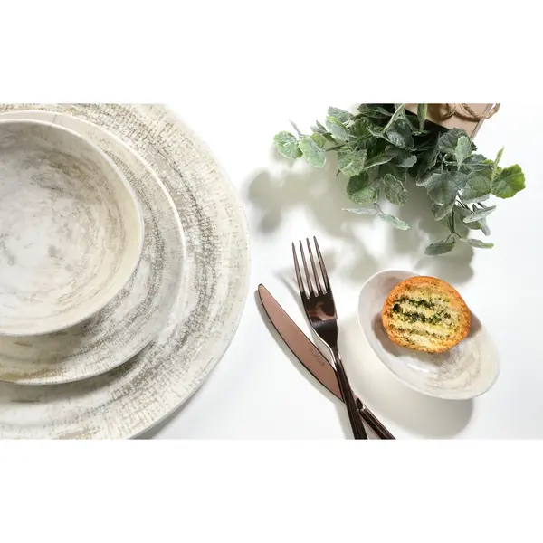 Borden | RAW | Porselein | Beige | 6 Stuks | Ø300mm