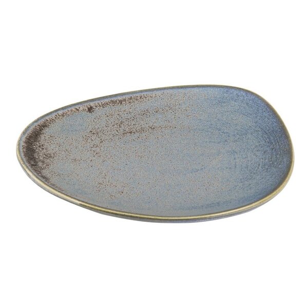 Borden | EMBER | Porselein | Blauw/Bruin | 6 Stuks | Ø190x23(h)mm