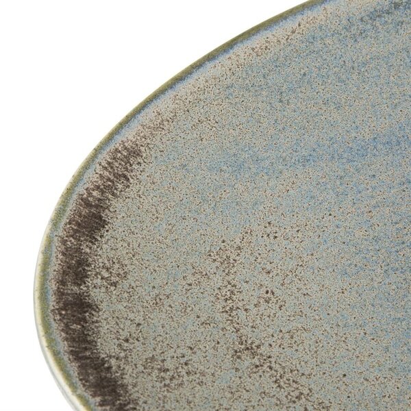 Borden | EMBER | Porselein | Blauw/Bruin | 6 Stuks | Ø250x25(h)mm