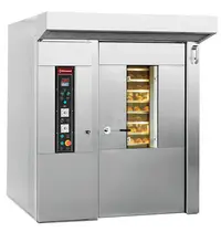 Diamond Roterende Bakkerij Oven | ROTOR LINE | 15/18 Niveaus (EN600x800) | Elektrisch | 50°C/300°C | 47kW (400V) | Bevochtiging (Automatisch) | Incl. Afzuiging | 1840x1850x2520(h)mm