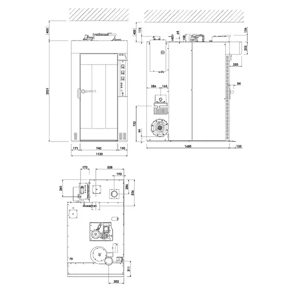 Roterende Bakkerij Oven | ROTOR LINE | 15/18 Niveaus (500x700) | Gas | 50°C/300°C | 40.7kW | Bevochtiging (Automatisch) | Incl. Afzuiging | 1120x1930x2240(h)mm