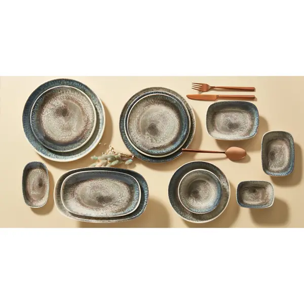 Pastaborden | CRATER | Porselein | Patina-Brons | 6 Stuks | Ø260mm