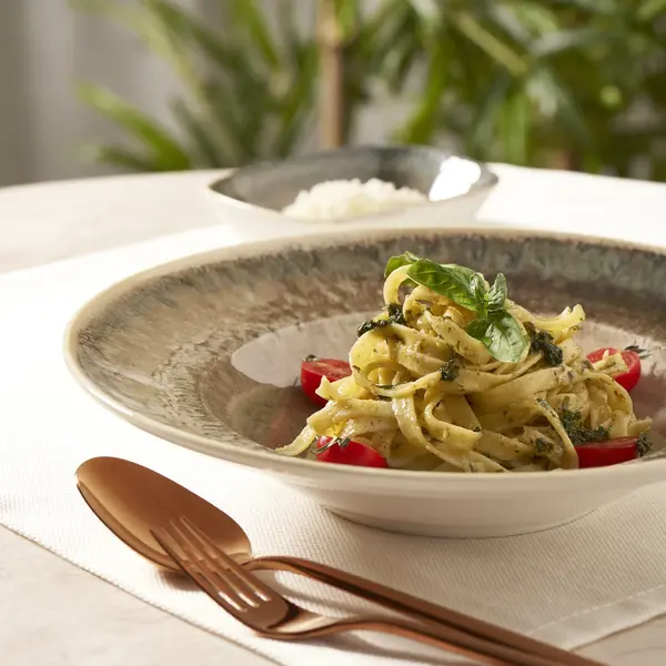 Pastaborden | CRATER | Porselein | Patina-Brons | 6 Stuks | Ø260mm