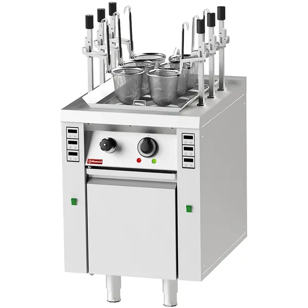 Pasta-/Noedelkoker | NOODLES LINE | Elektrisch | 30L | ≤100°C | 12kW (400V) | Vulkraan + Aftapkraan | Automatische Mandlift | 600x750x850/1200(h)mm