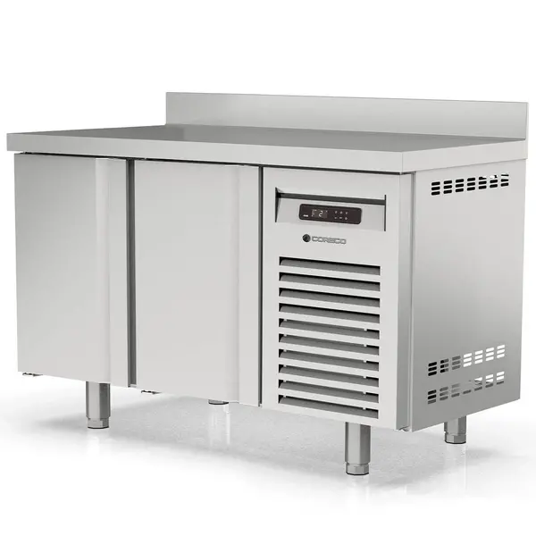 Koelwerkbank | 600 RANGE | 245L | 2 Deuren | -2°C/+8°C | Geforceerd | Temperatuuralarm | Achteropstand | 1495x600x850/950(h)mm