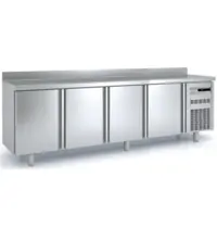 Coreco Koelwerkbank | 600 RANGE | 516L | 4 Deuren | -2°C/+8°C | Geforceerd | Temperatuuralarm | Achteropstand | 2545x600x850/950(h)mm