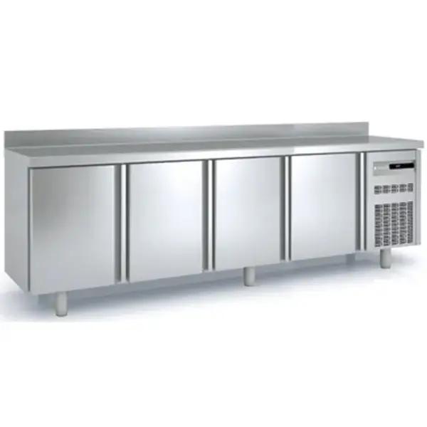 Koelwerkbank | 600 RANGE | 516L | 4 Deuren | -2°C/+8°C | Statisch + Ventilator | Temperatuuralarm | Achteropstand | 2545x600x850/950(h)mm