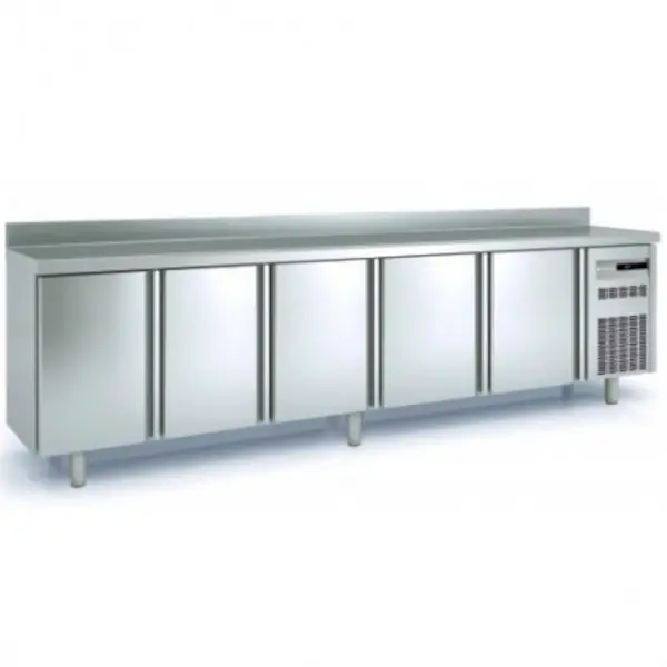 Koelwerkbank | 600 RANGE | 651L | 5 Deuren | -2°C/+8°C | Statisch + Ventilator | Temperatuuralarm | Achteropstand | 3070x600x850/950(h)mm