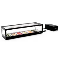 SAYL Sushivitrine | LOGIC | Zwart | 6x 1/3 GN | 0°C/+4°C | Statisch | 1 Niveau | Losse Koelunit (Inbouw) | 1190x380x300(h)mm