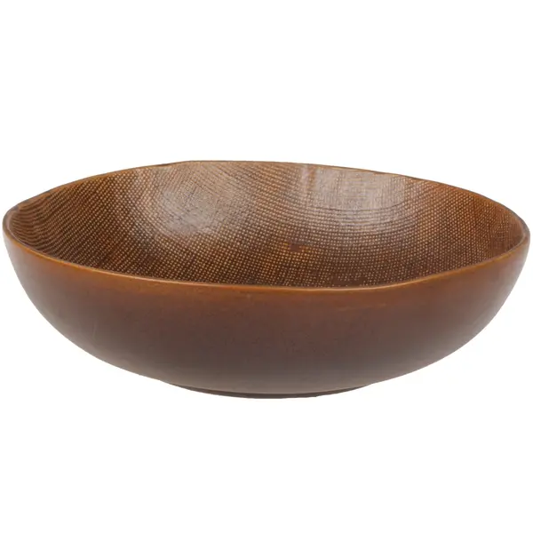 Diepe Borden | TEXTURE DARK | Porselein | Bruin | 6 Stuks | Ø200x57(h)mm