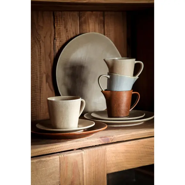 Melkkannetjes | TEXTURE LIGHT | Porselein | Beige | 22cl | 6 Stuks | Ø80/130x80(h)mm